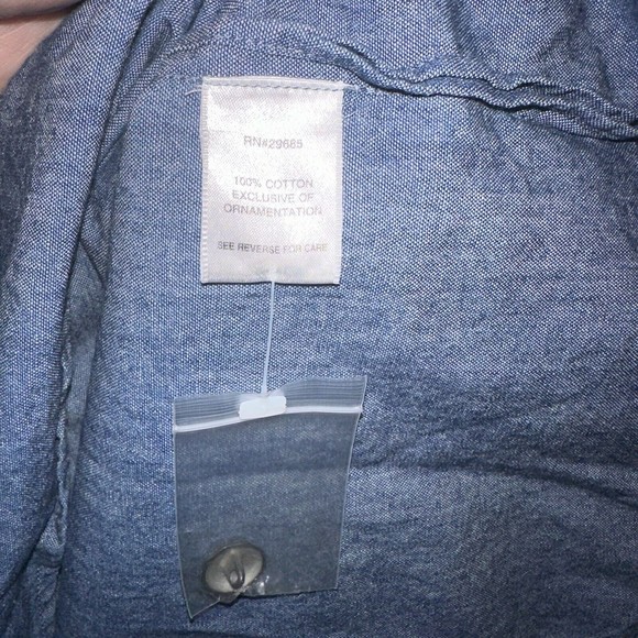 Pendleton Blue Chambray Floral Embroidered Dress Petite Womens Size 4P - Picture 4 of 6